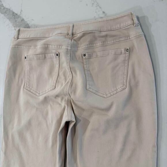Chico’s Platinum Denim Ankle Jeans Womens Size 28” StraightLeg Blush Pink/Beige - Picture 6 of 7